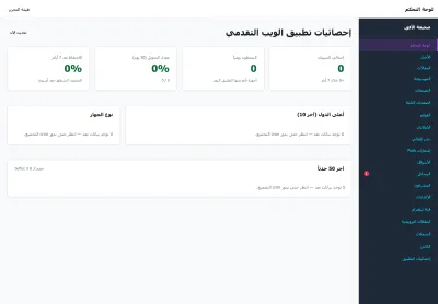 إحصائيات تطبيق الجوال والمشتركين في الإشعارات